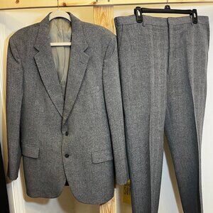 VTG Johnny Carson Gray Tailored Two Piece Suit Mens Parisian Alabama